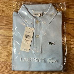 Baby Blue Lacoste Size 8 Kids/Boys Shirt.